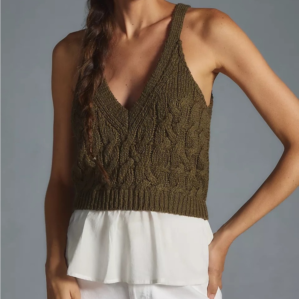 NWTS TWOFER CABLE-KNIT SWEATER TANK (M)